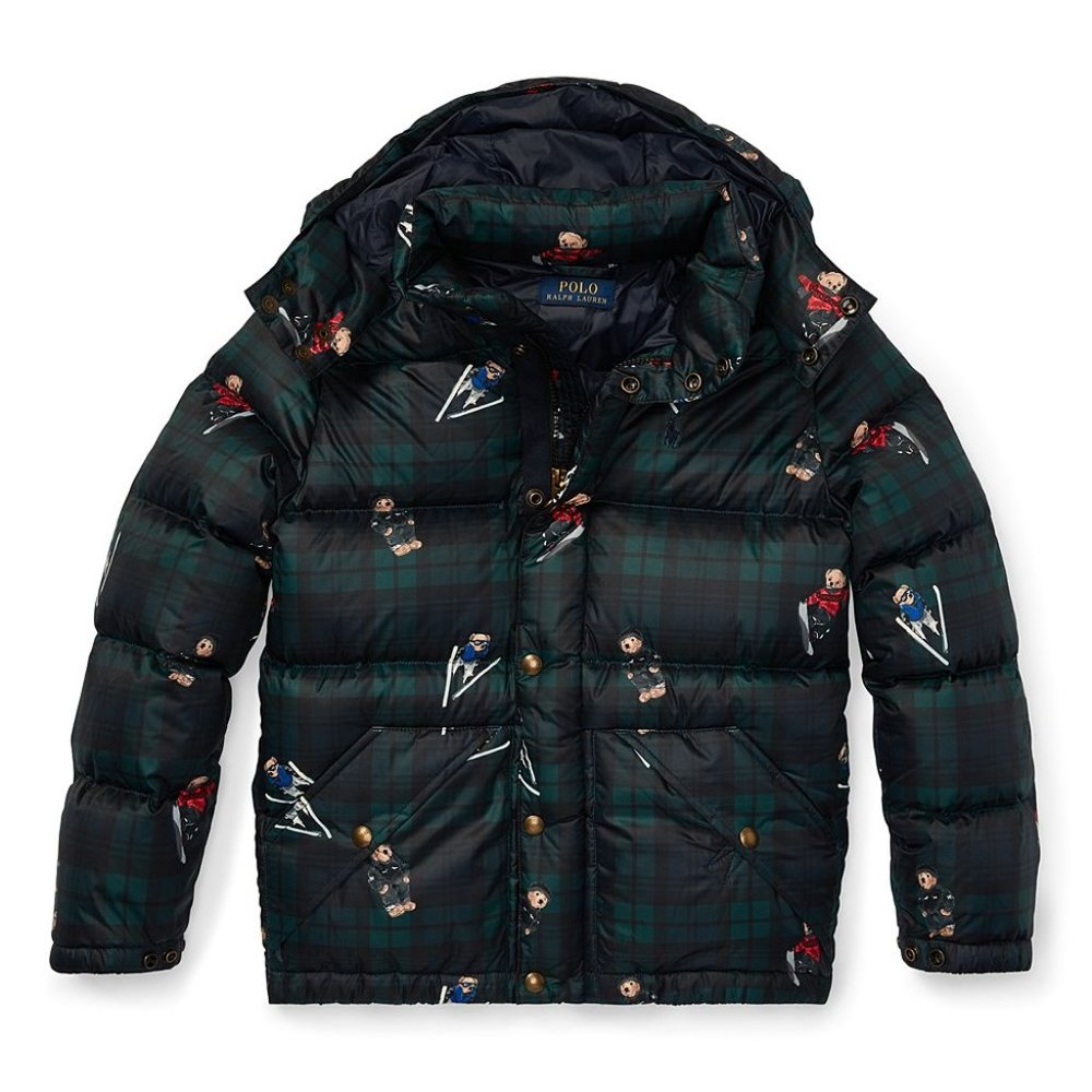 Ralph Lauren Polo Boys Down Jacket Bear Blackwatch